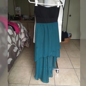 Strapless high-low dress